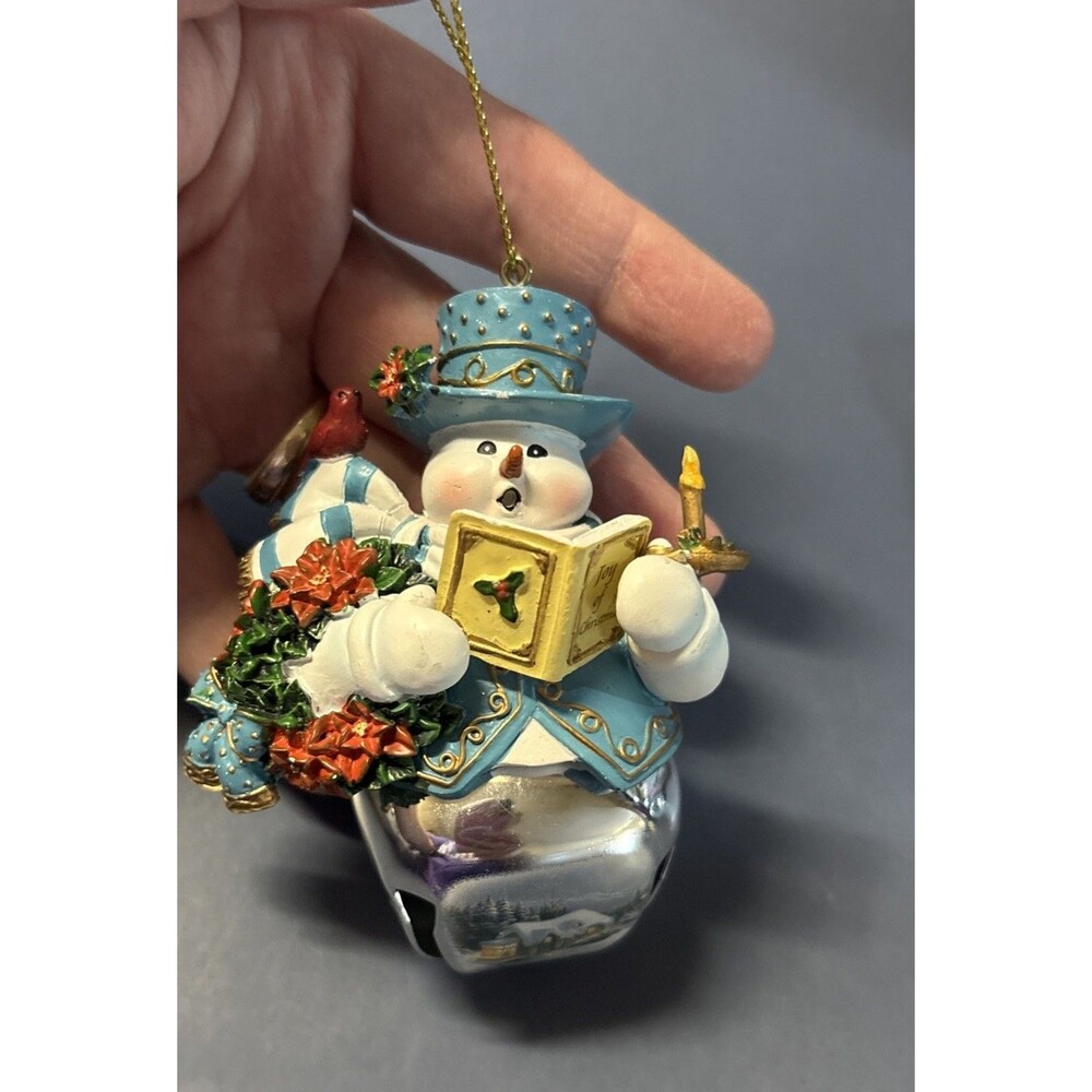 Thomas Kinkade Snowman Bradford Exchange 2009 Snow Bell Holiday Ornament